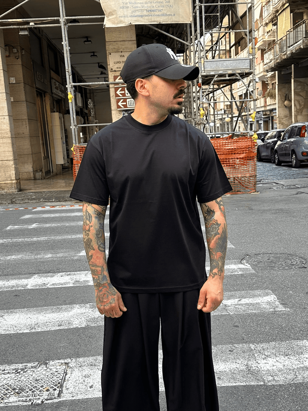 T-shirt filo di scozia black tokyo