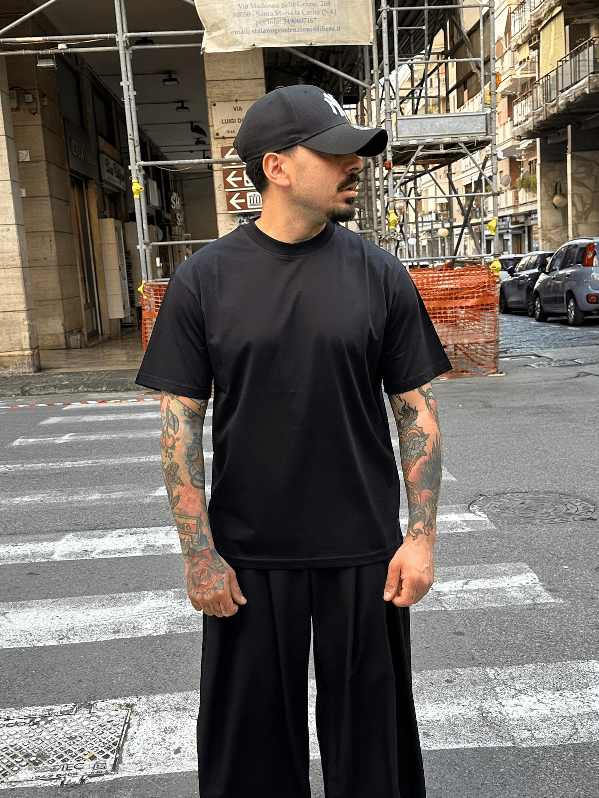 T-shirt filo di scozia black tokyo
