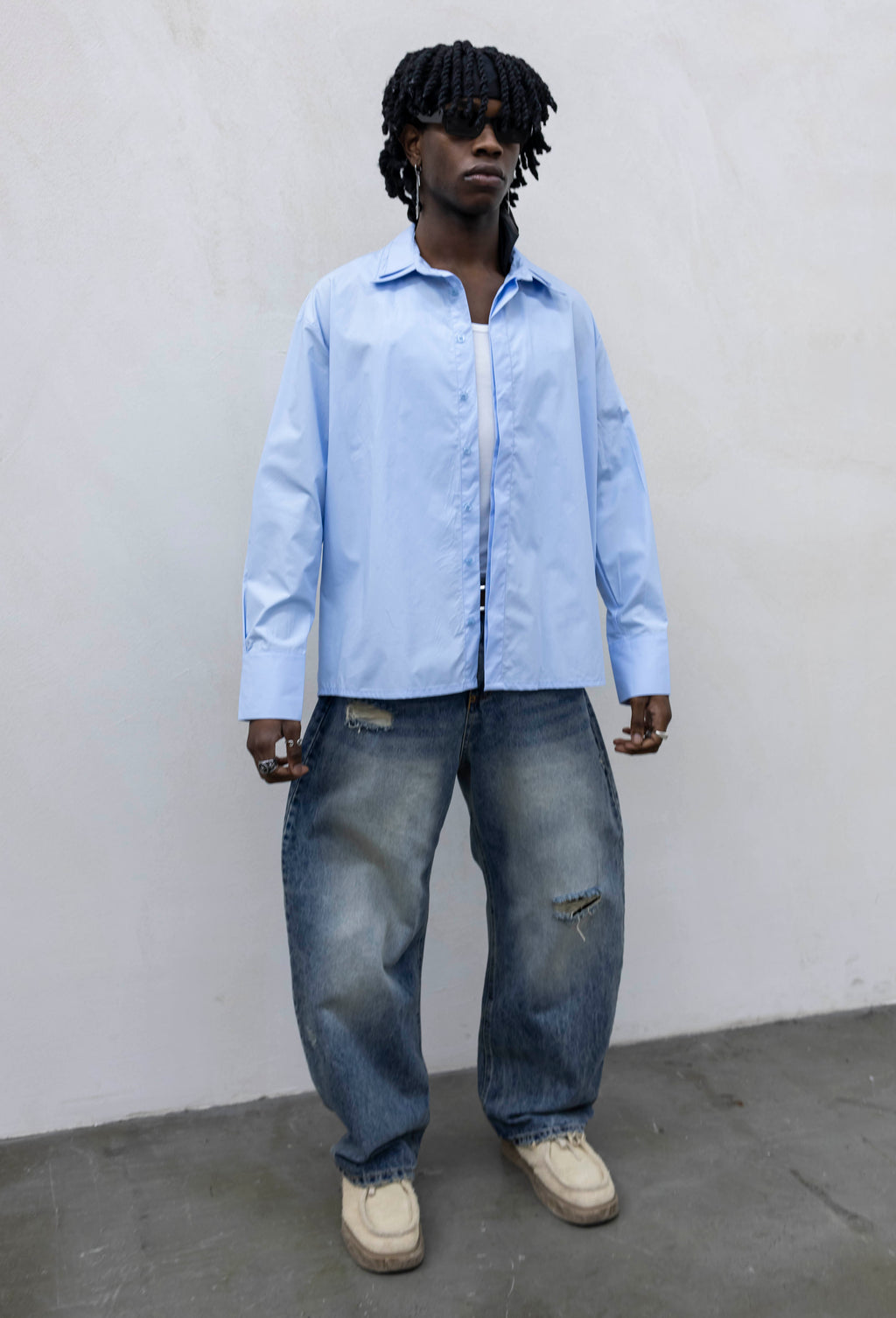 Camicia double neck azul Tokyo