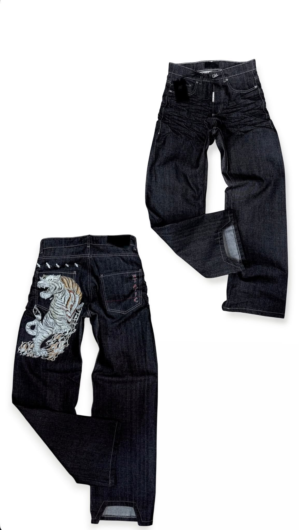 Denim baggy tiger zero black Static studio