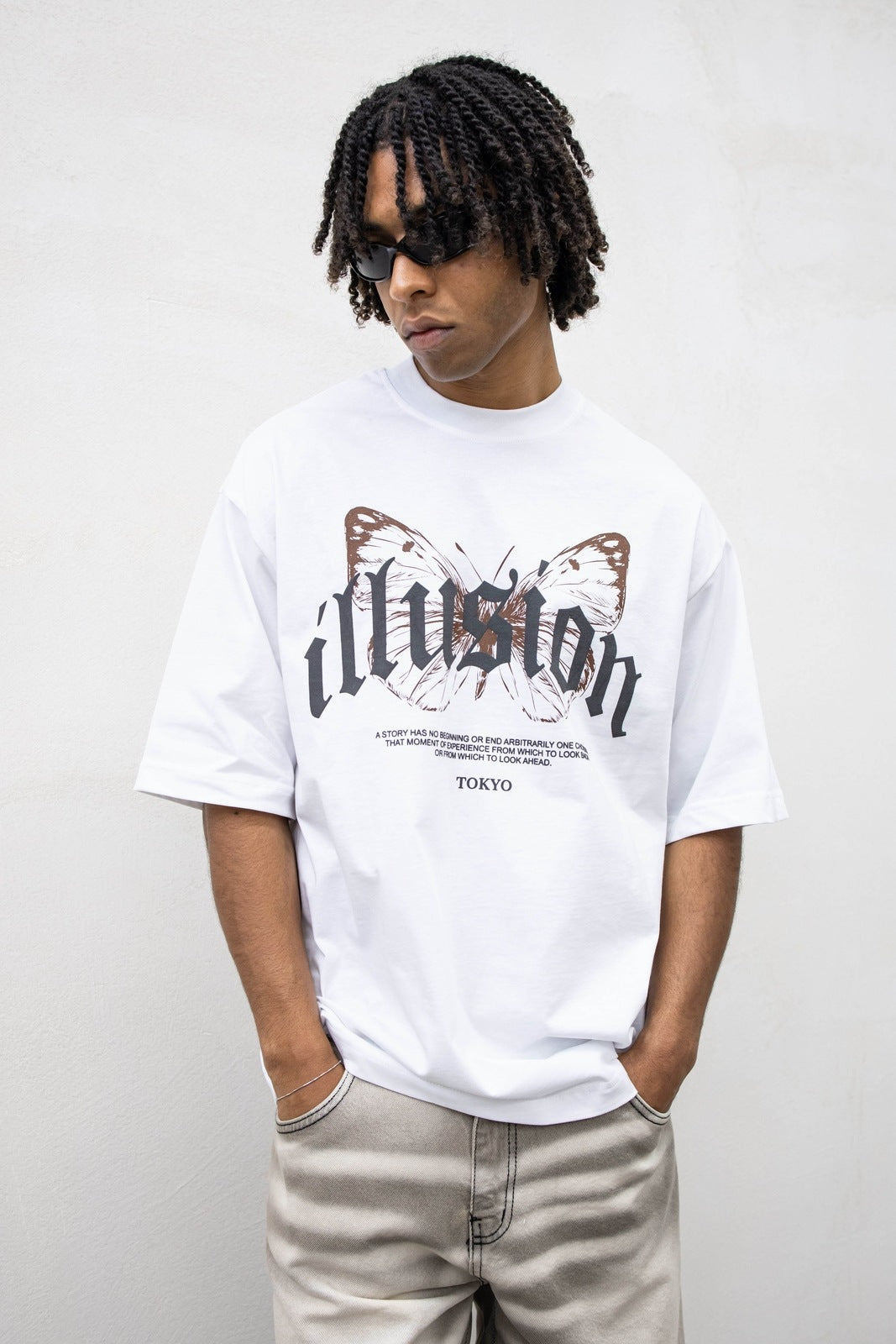 T-shirt illusion tokyo white