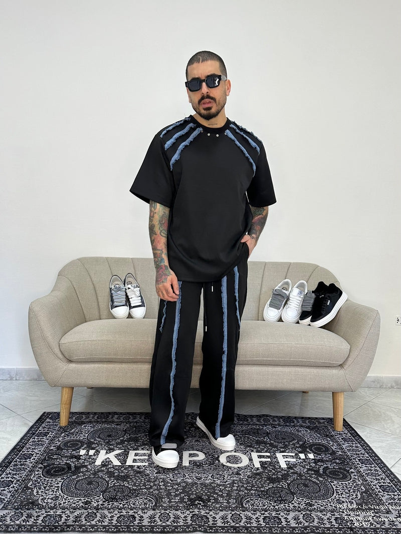 Tracksuit half denim black