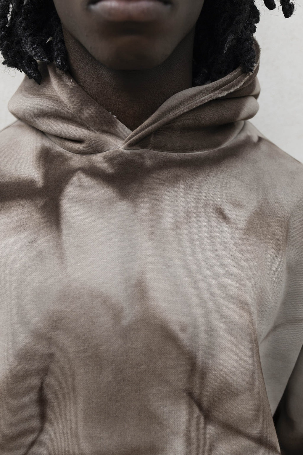 Felpa boxy abastract sabbia