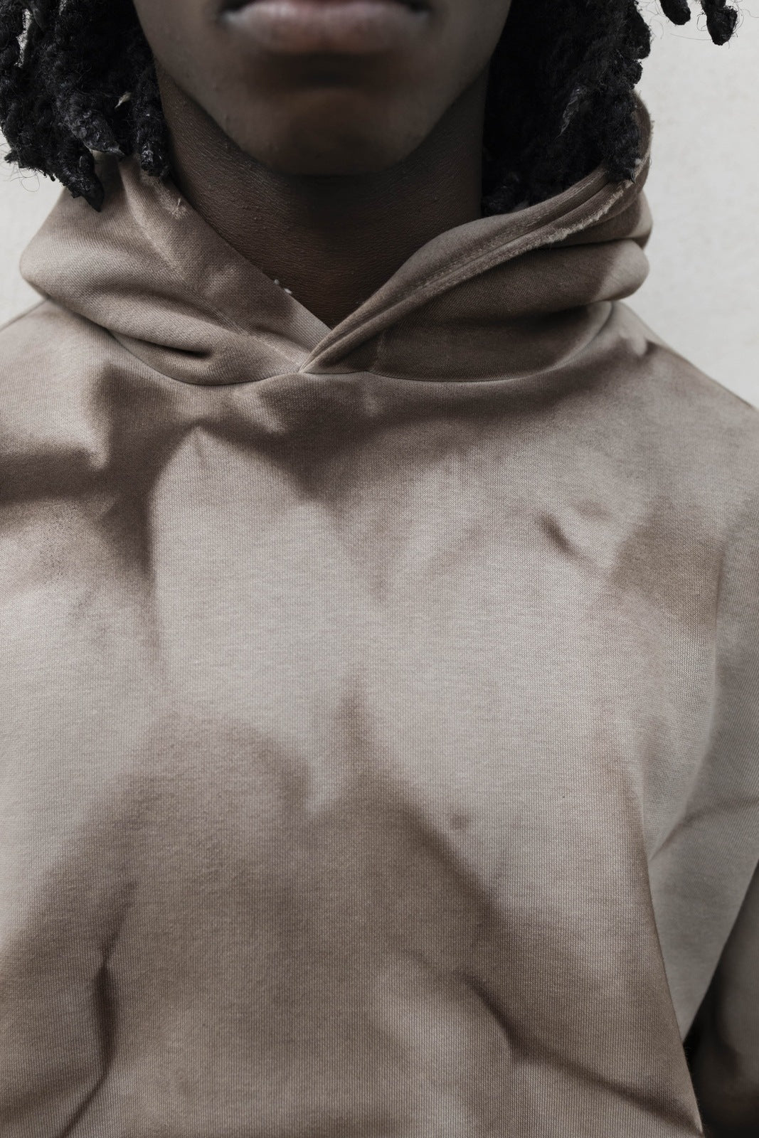 Felpa boxy abastract sabbia