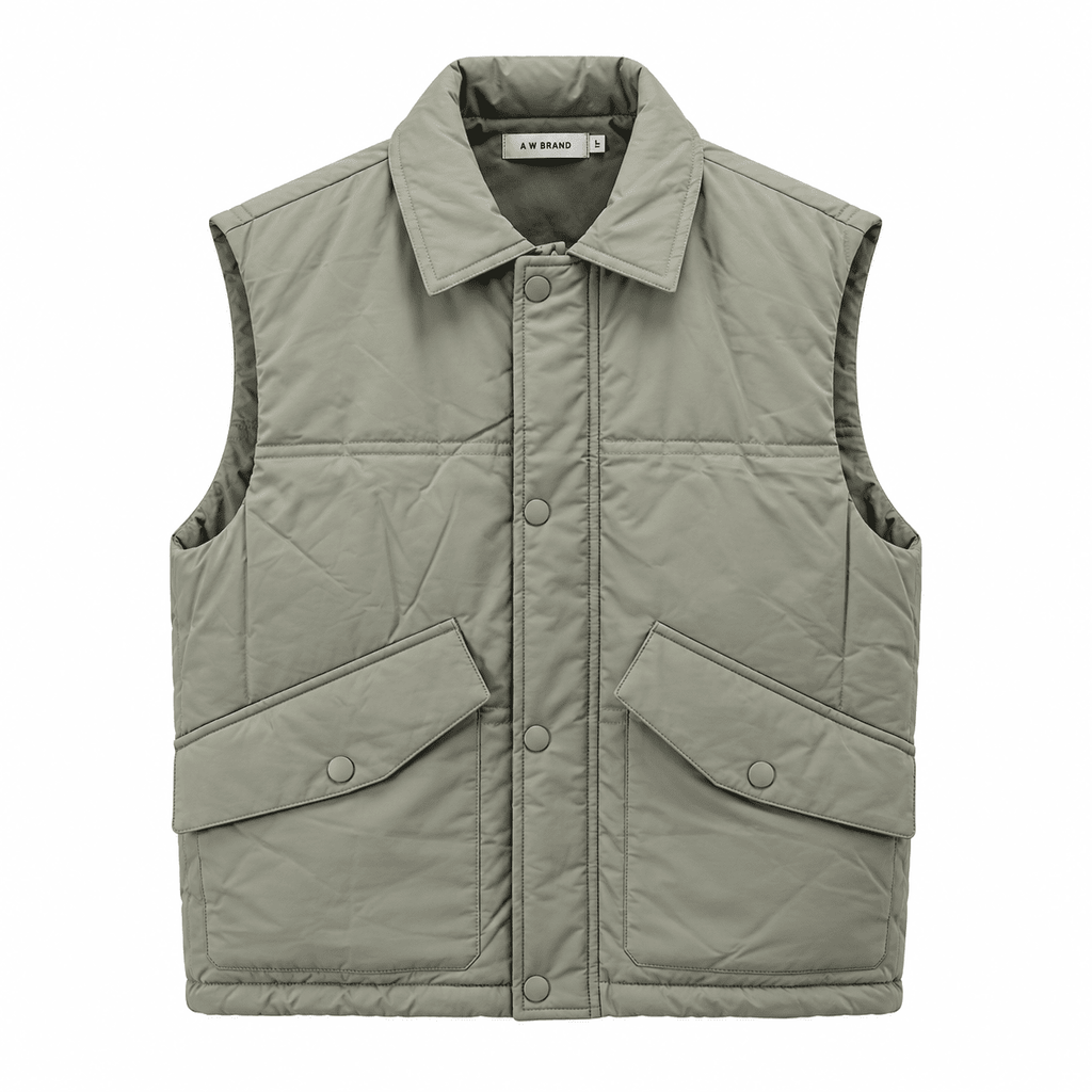 Piumino smanicato green