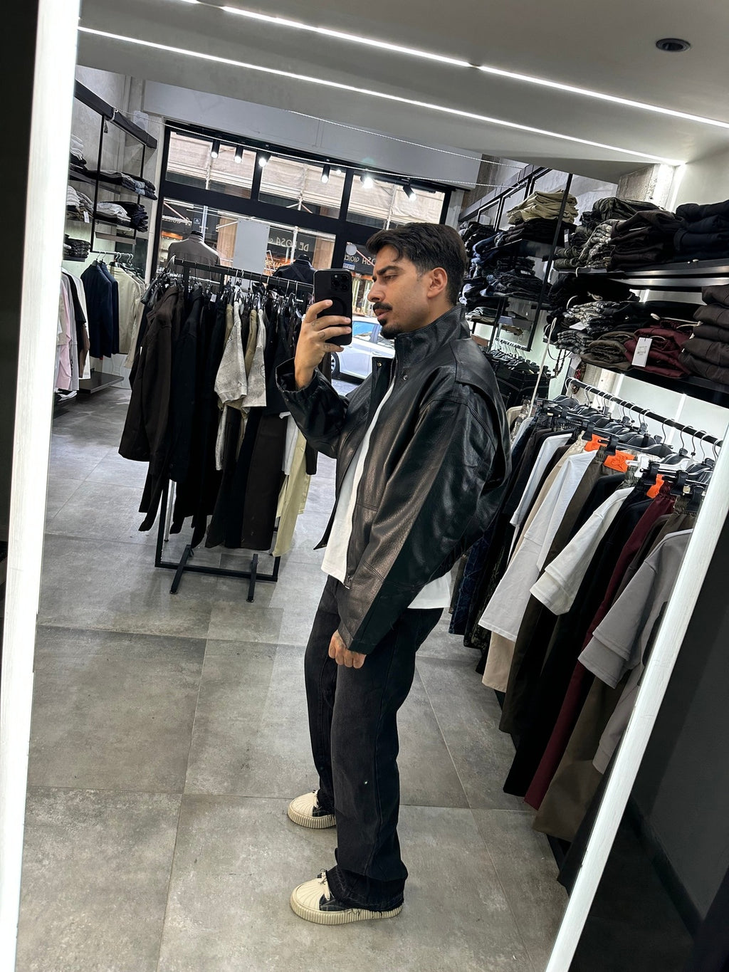 Giacca eco pelle cropped black