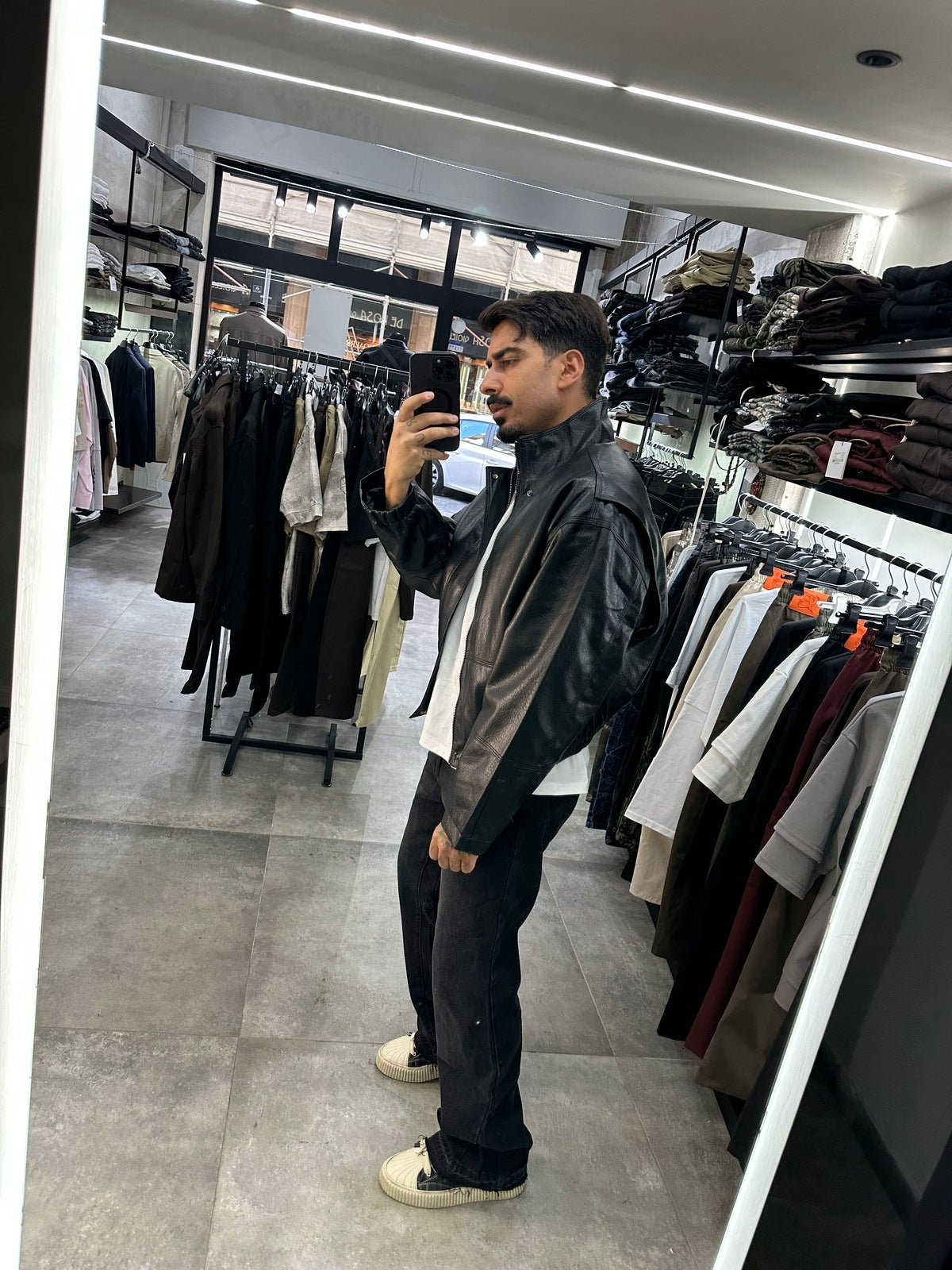 Giacca eco pelle cropped black
