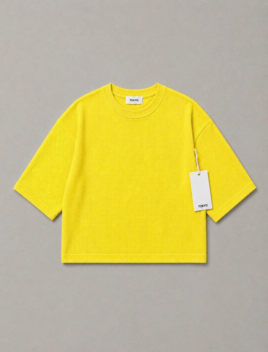 Tee Crop waffle lime Tokyo