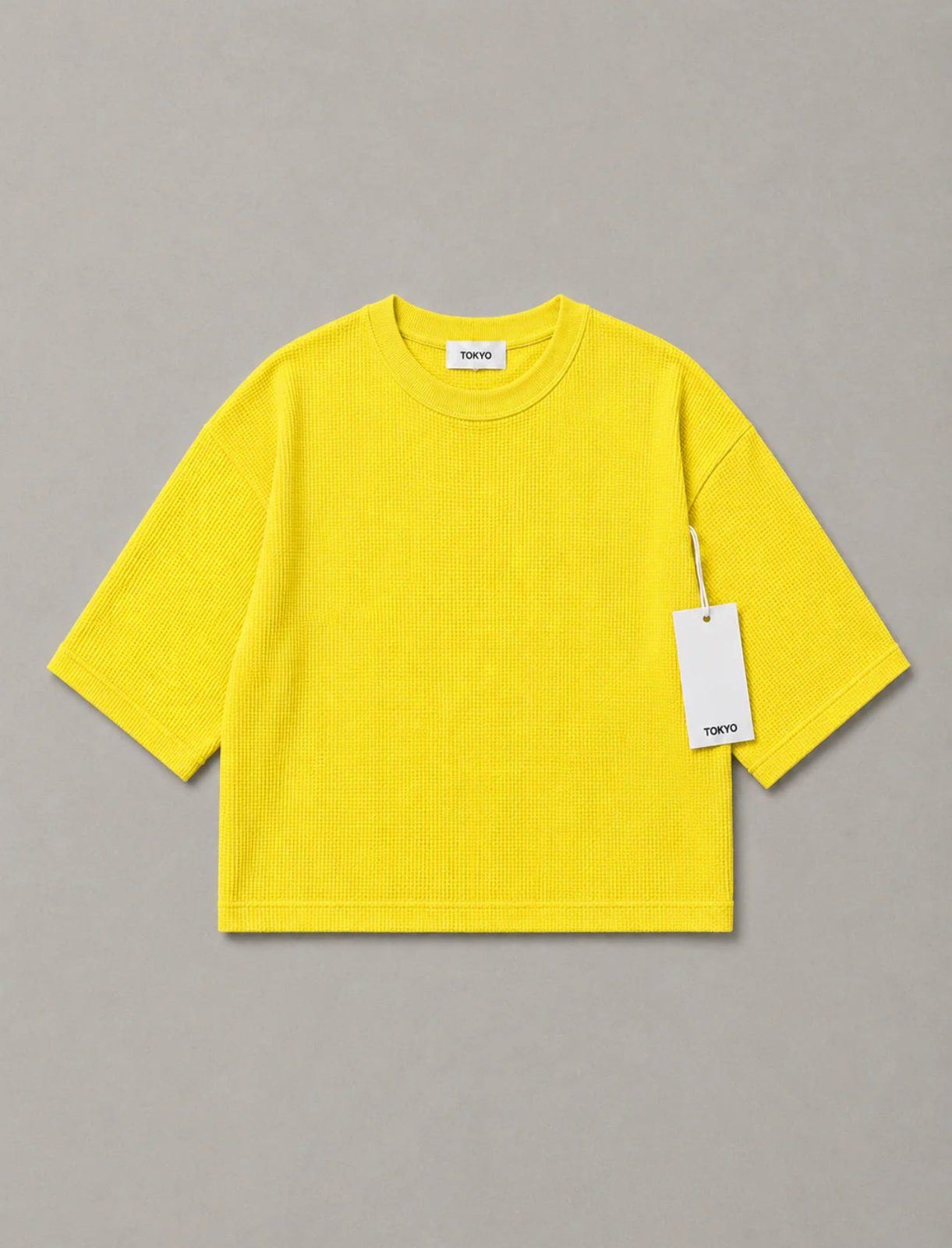Tee Crop waffle lime Tokyo
