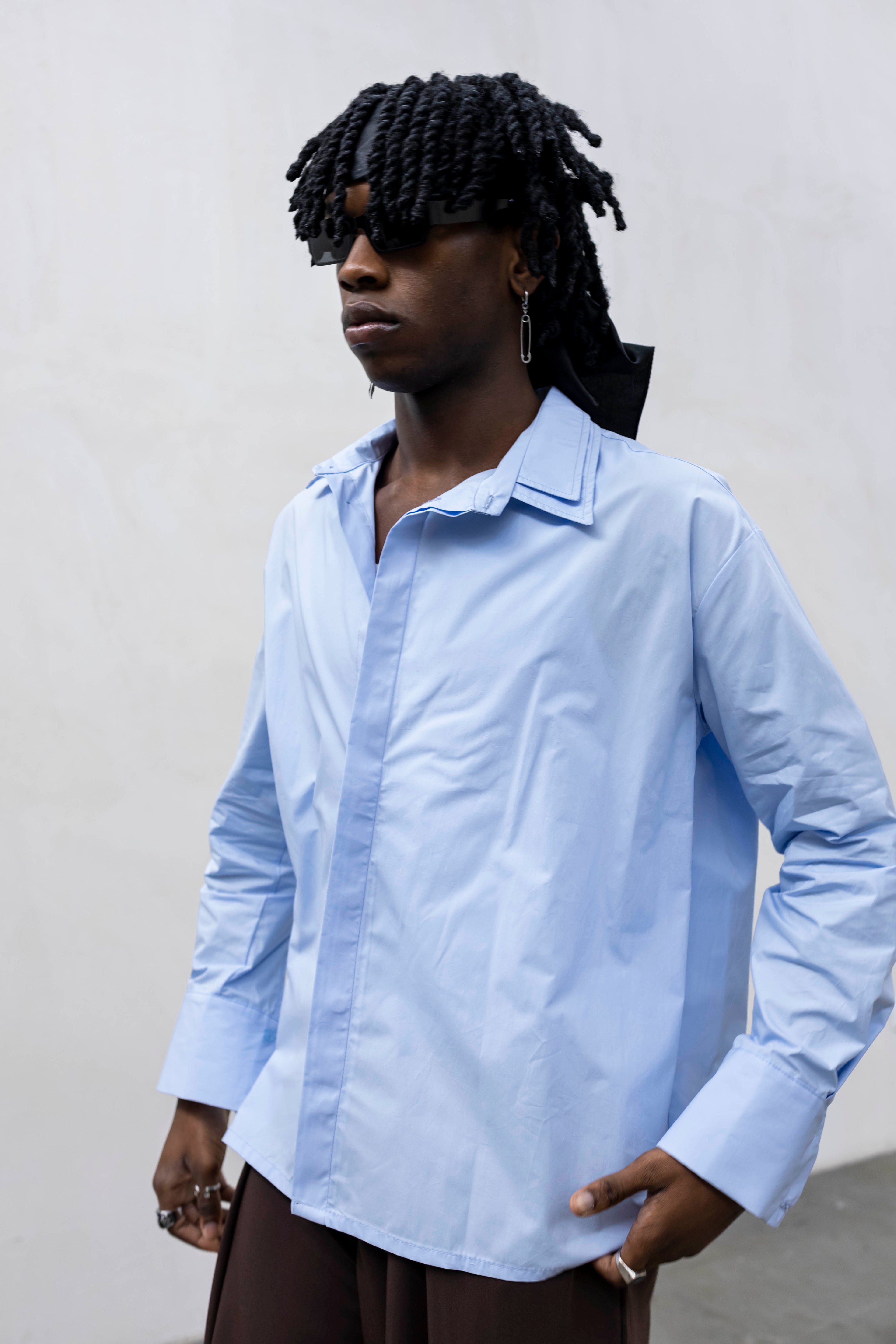 Camicia double neck azul Tokyo