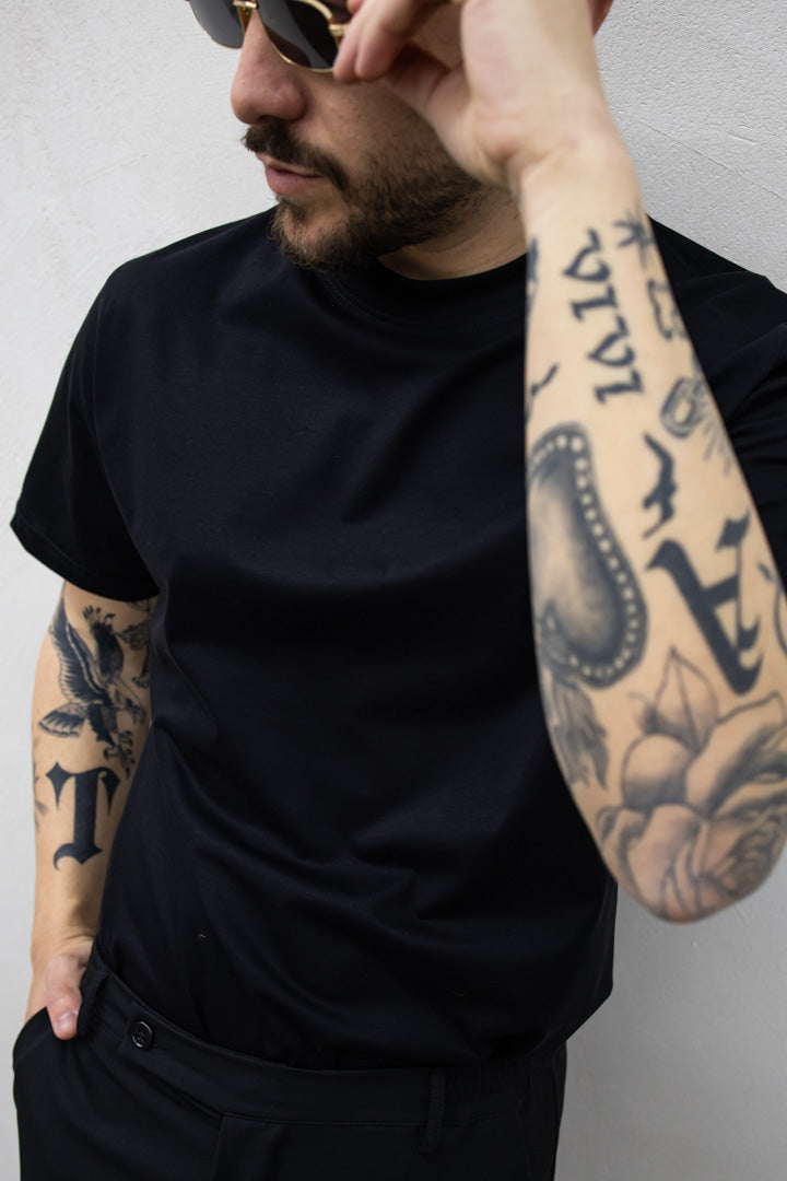 T shirt filo di scozia Tokyo black