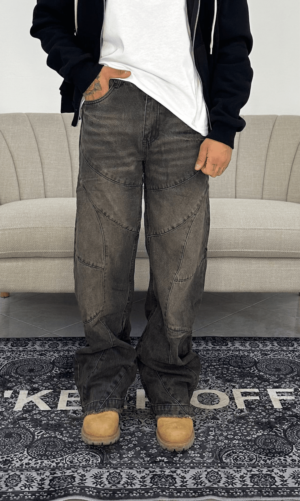 Denim flare abstact bronze