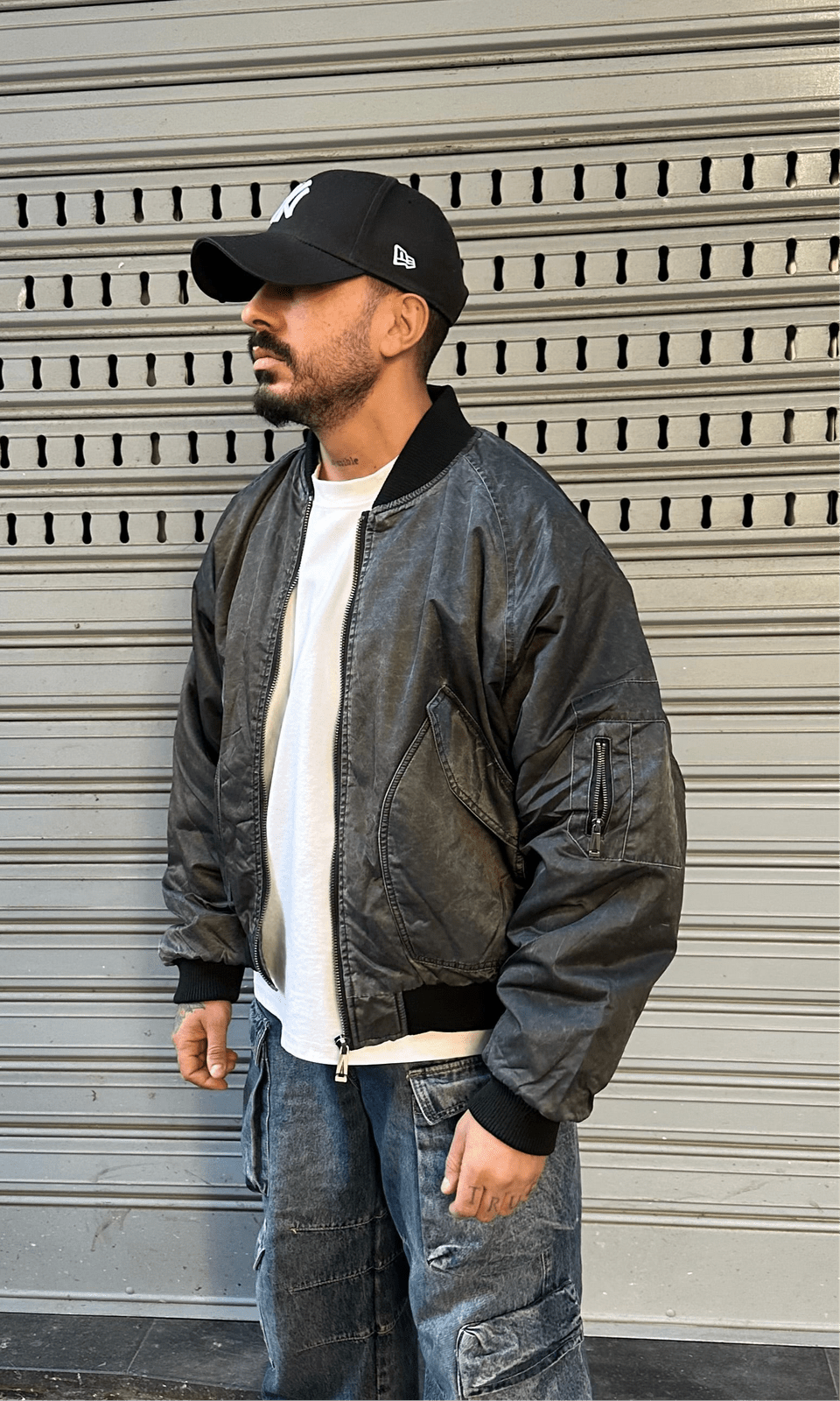 Bomber effetto roccia grey