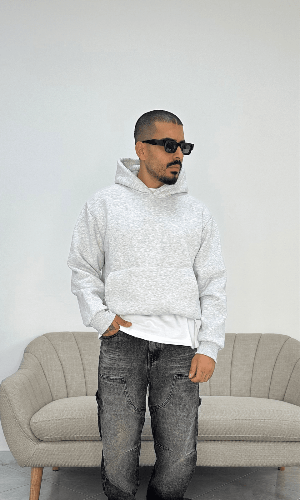 Felpa boxy grigio nike