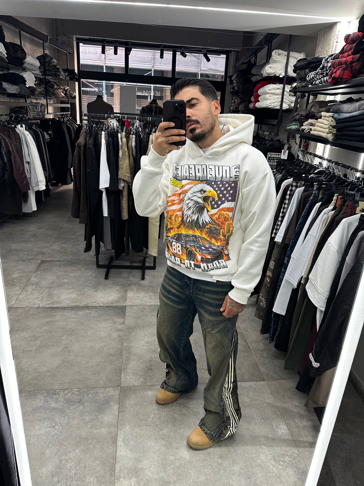 Hoodie America white