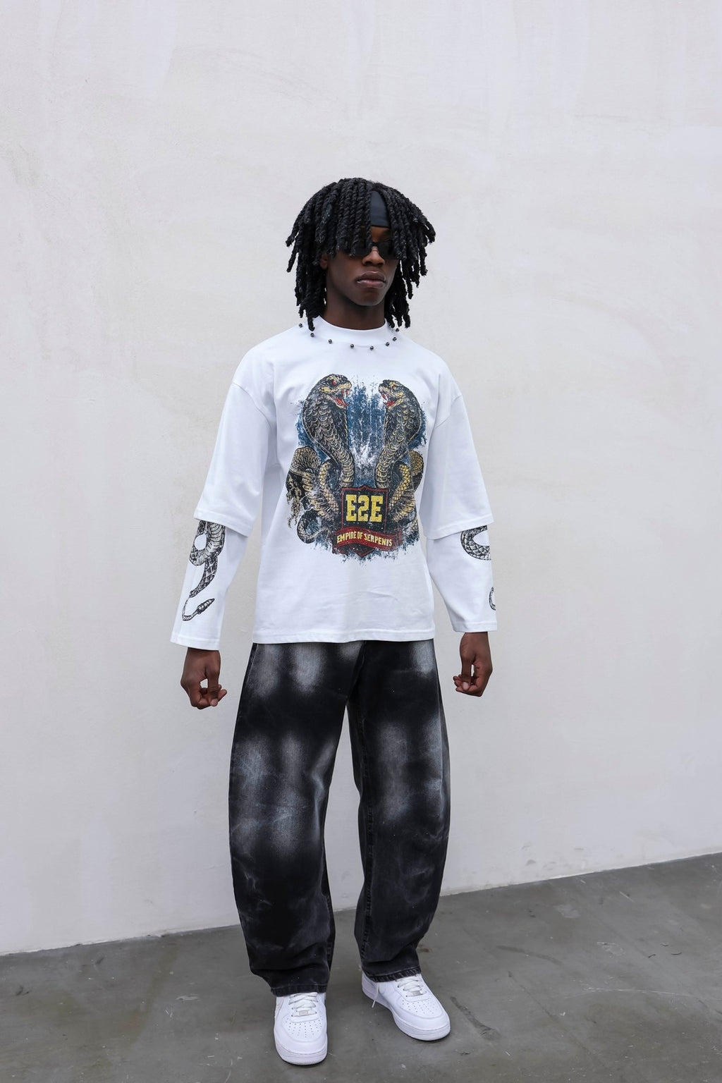 Denim baloon black wash white