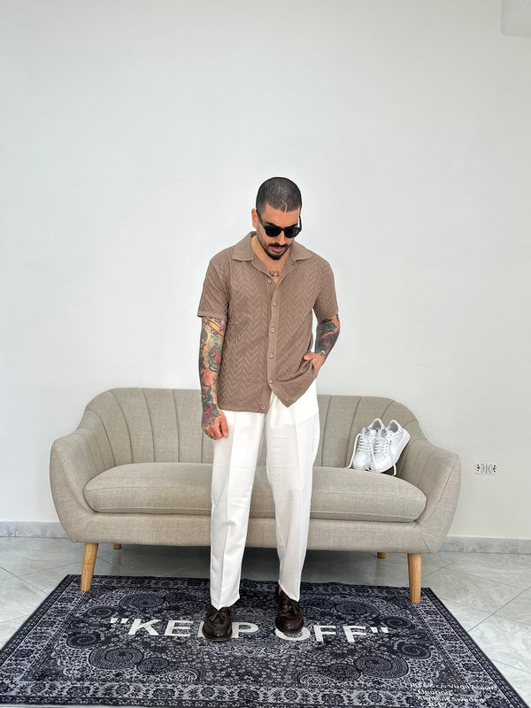 Polo full buttons khaki