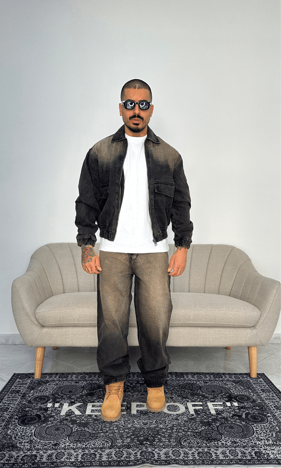 Coordinato denim brown