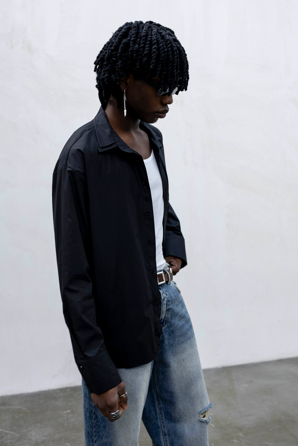 Camicia double neck black Tokyo