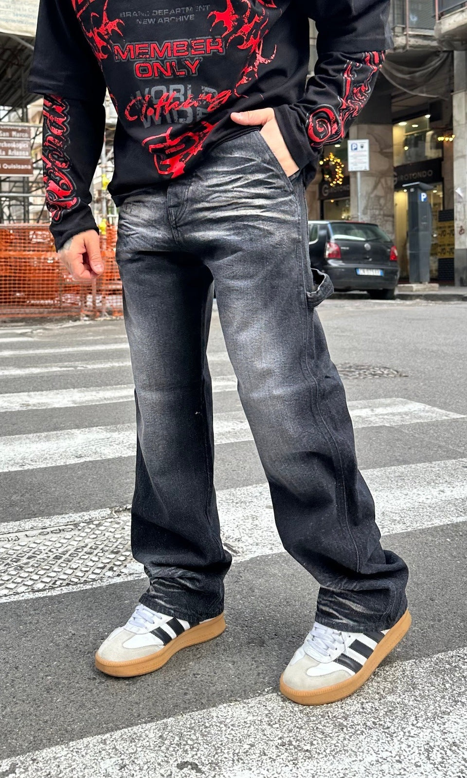 Denim baggy carpenter black tiger