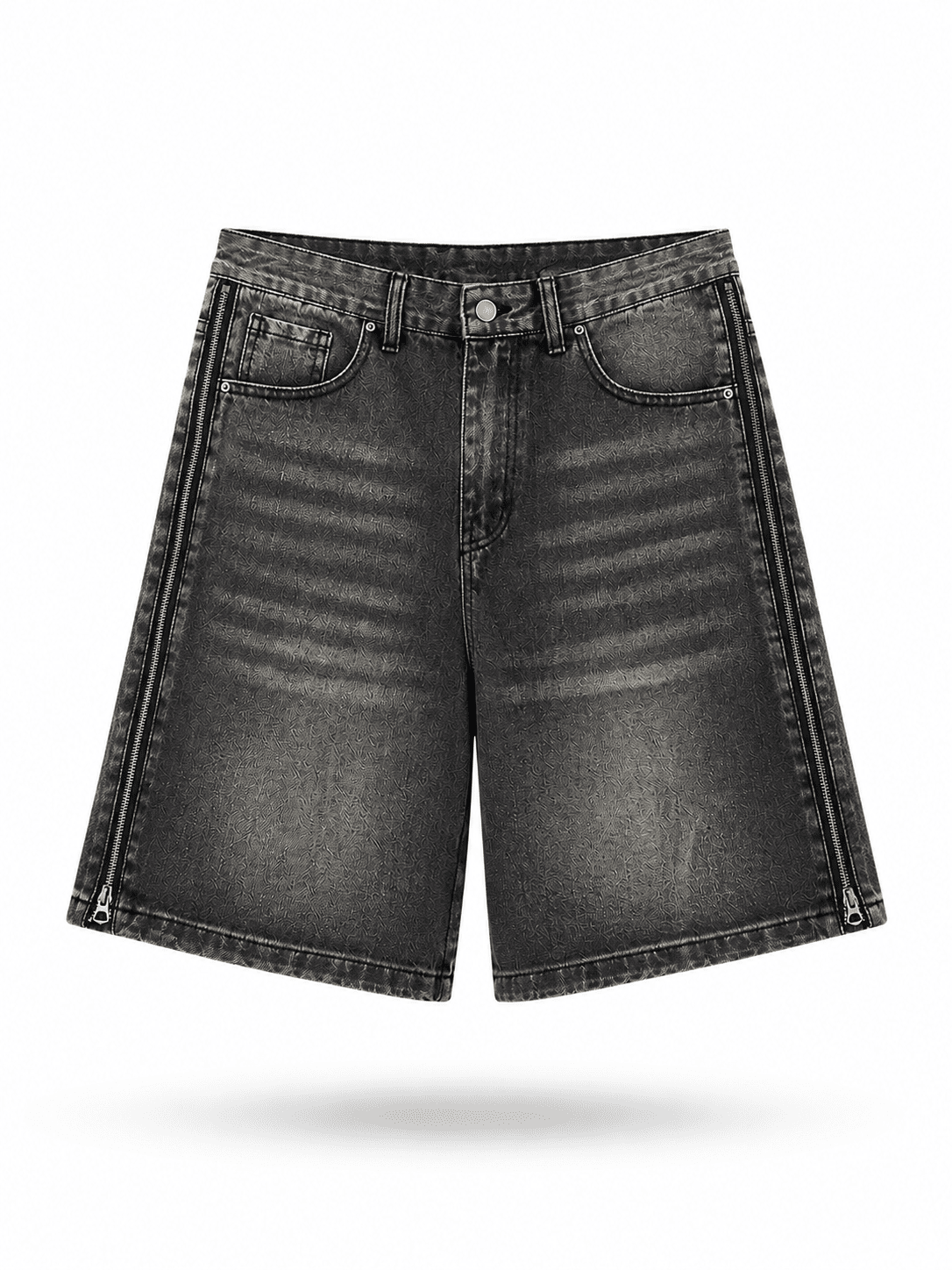 Short denim tiger zip bronze