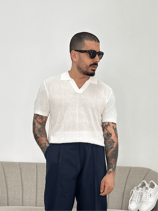Polo asymmetrical white