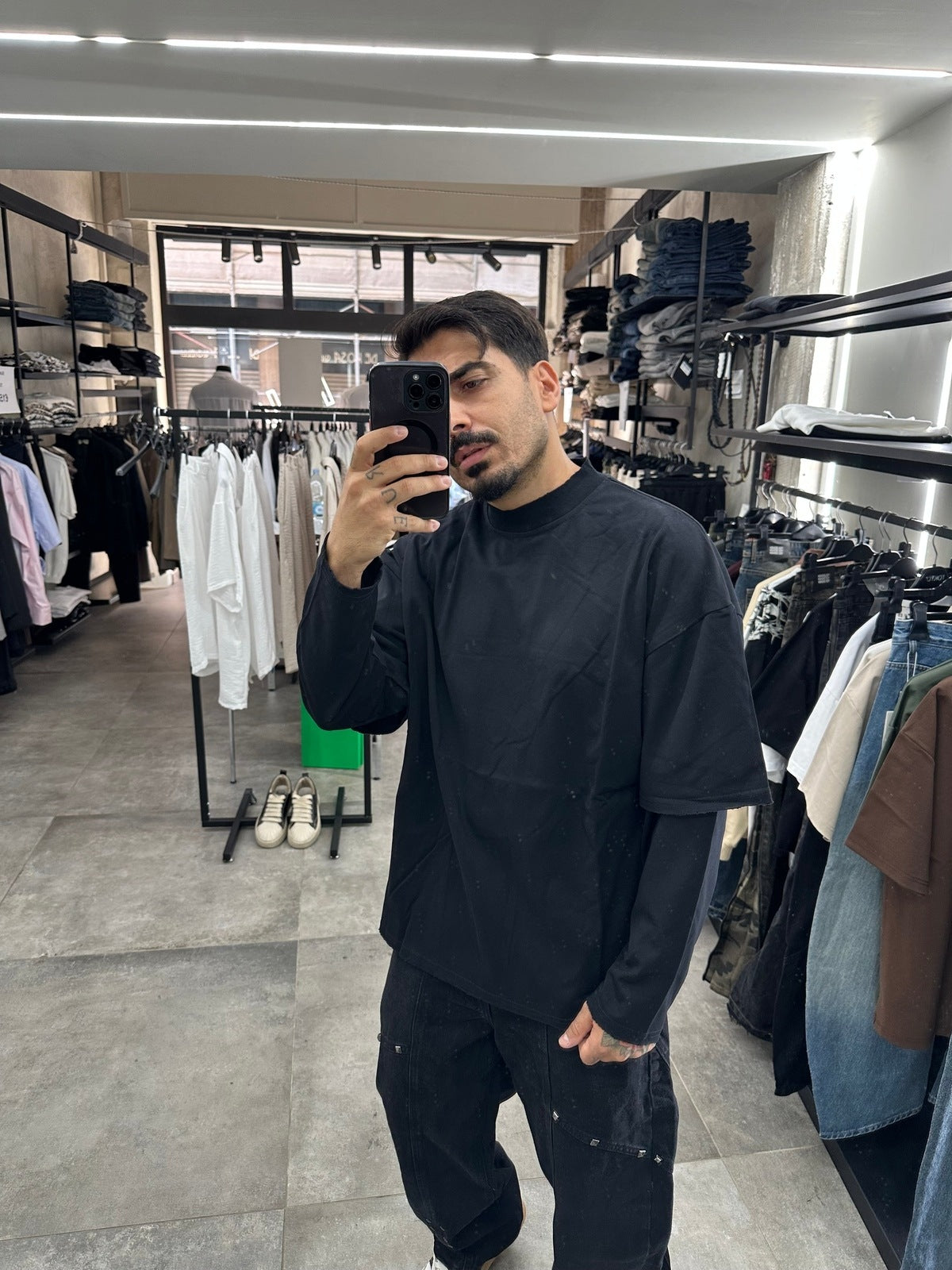 Long sleeve double black