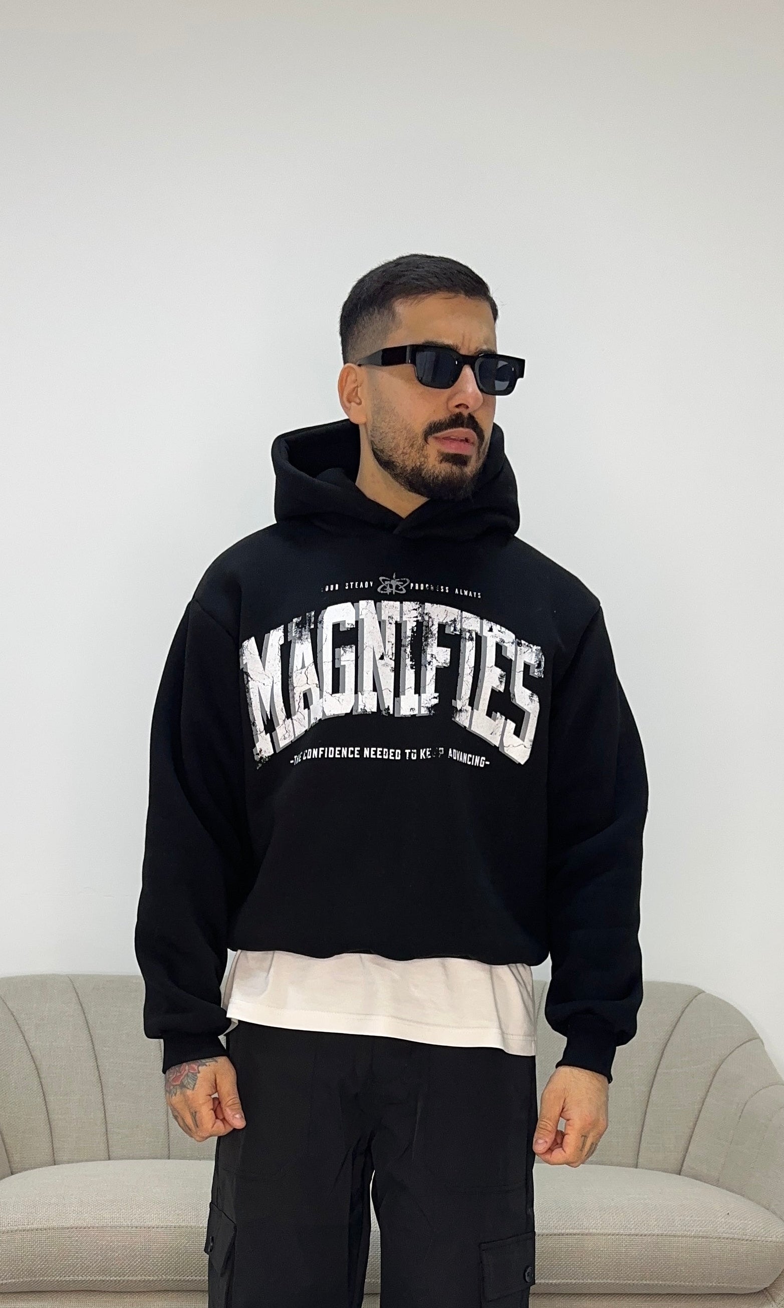 Hoodie magnifies black
