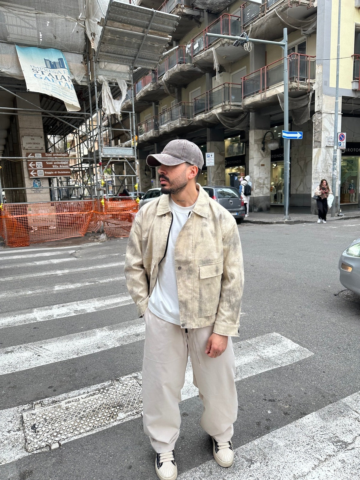 Giacca in denim beige wash