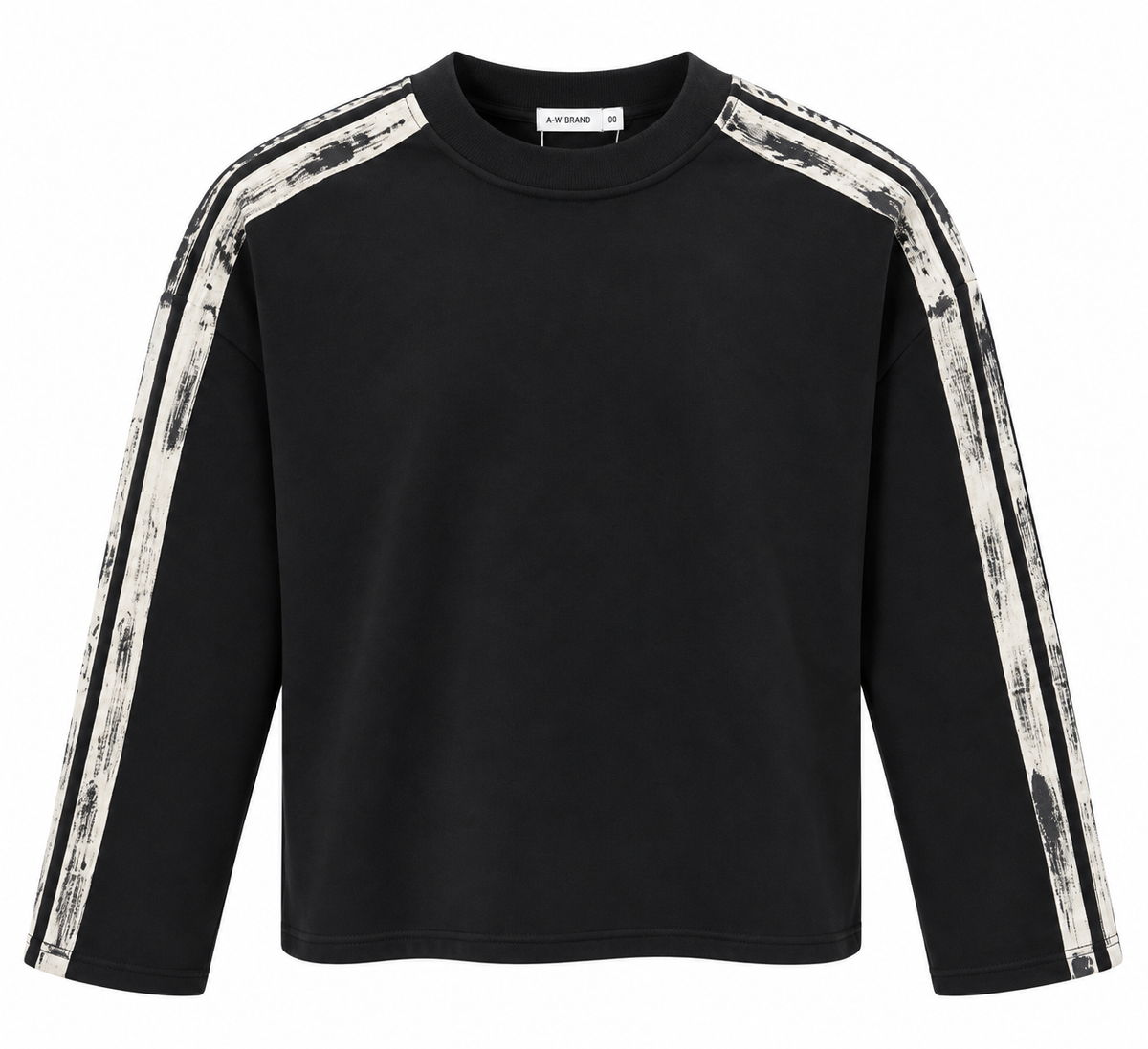 Hoodie Crop stripe black