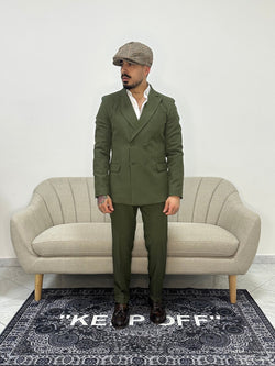 Abito doppio petto military green