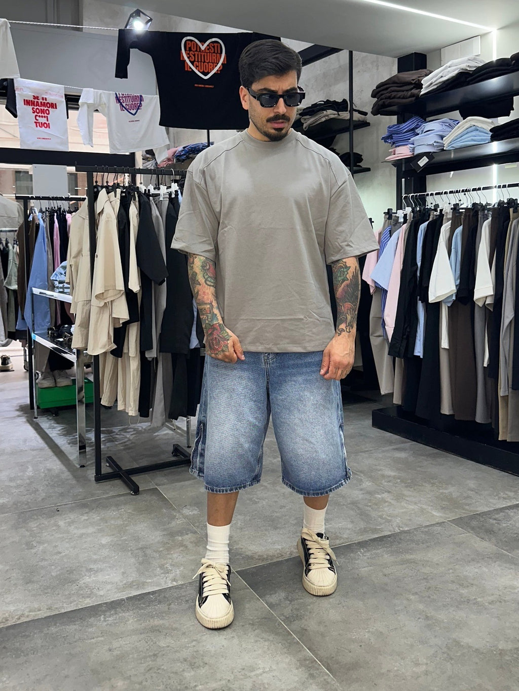 Denim jorts blue zip