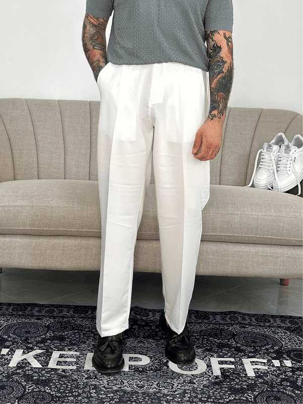 Pantaloni fondo ampio white