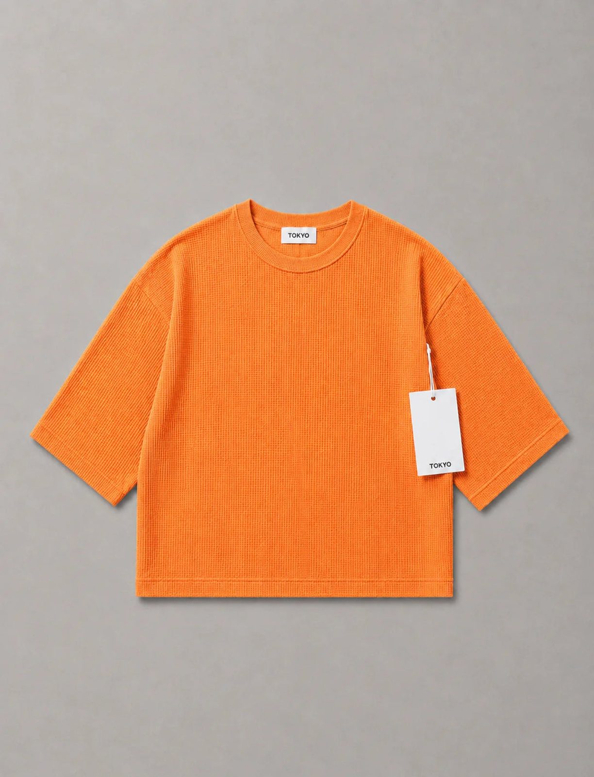 Tee Crop waffle orange Tokyo couture