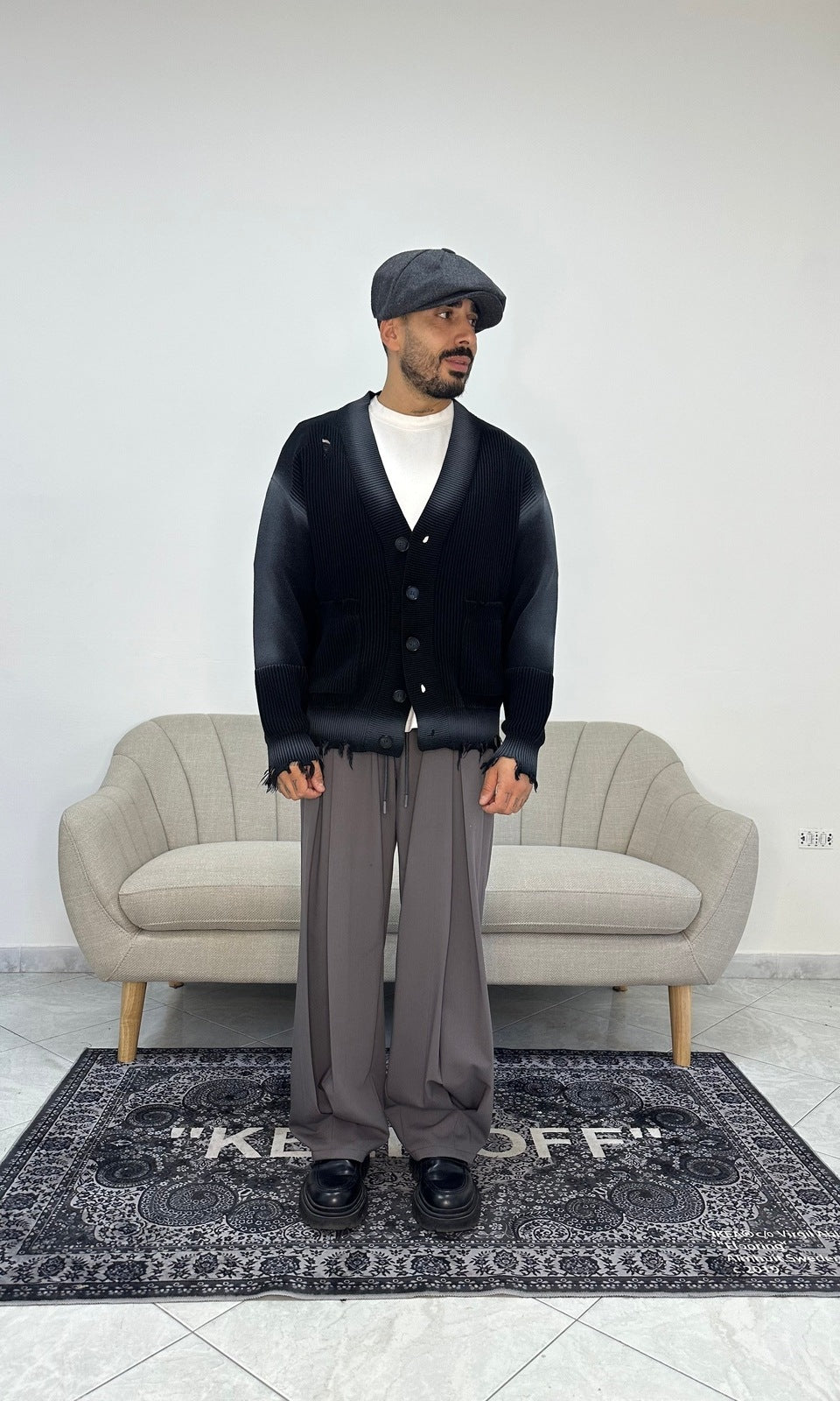 Cardigan wash pocket black