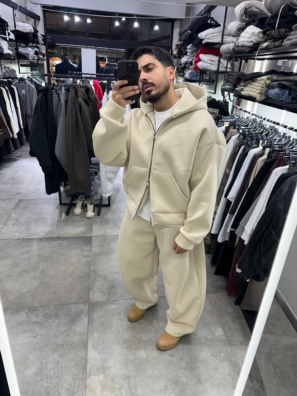 Tuta scuba PRM zip beige present day