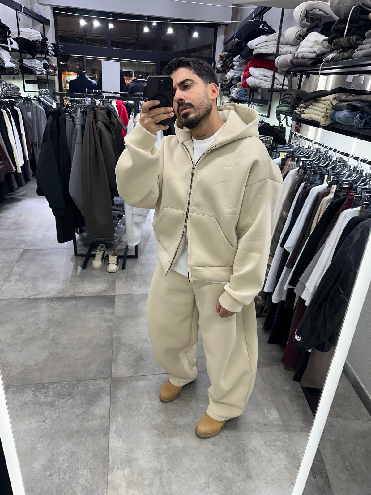 Tuta scuba PRM zip beige present day