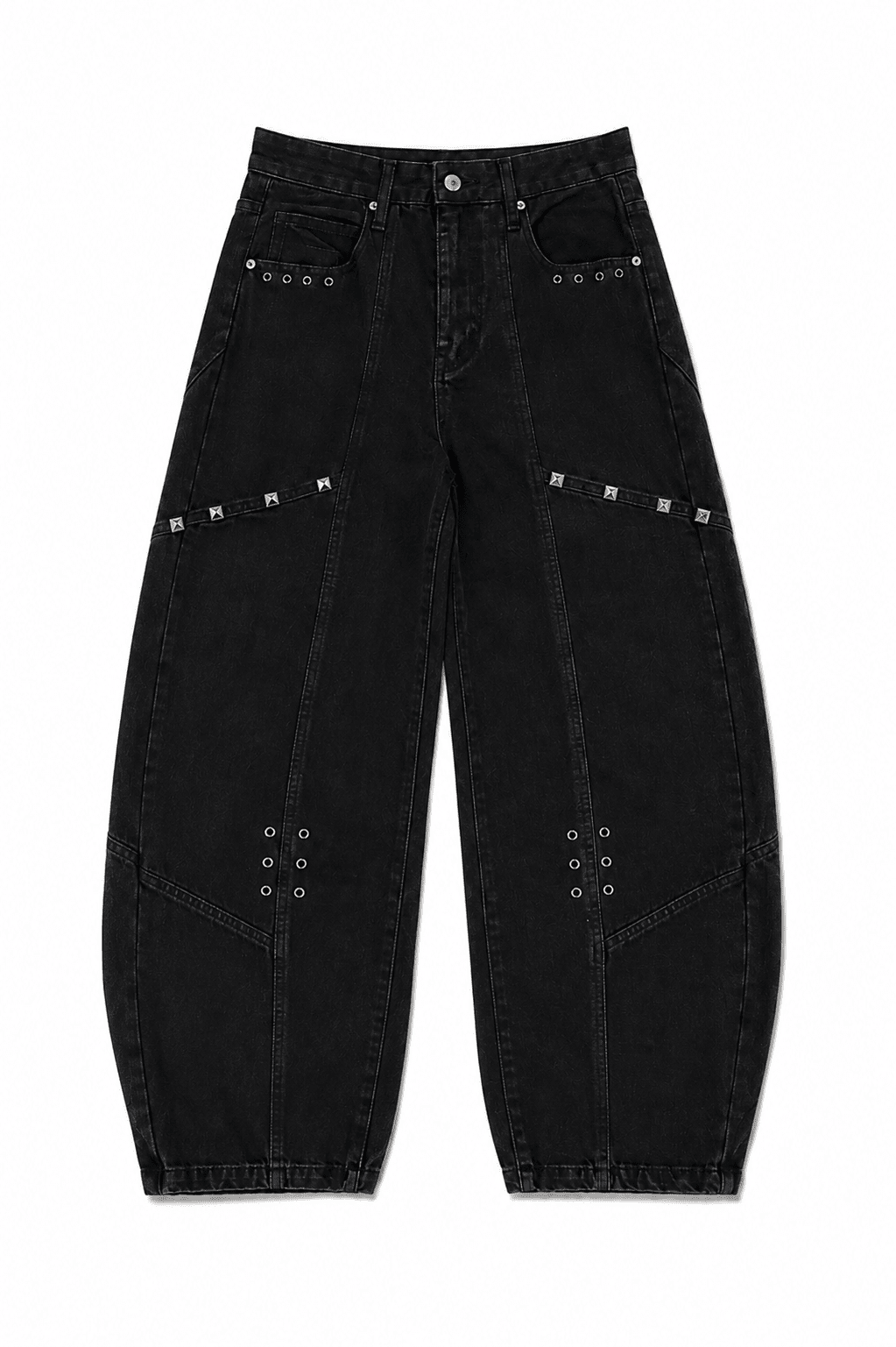 Denim baloon borchie black