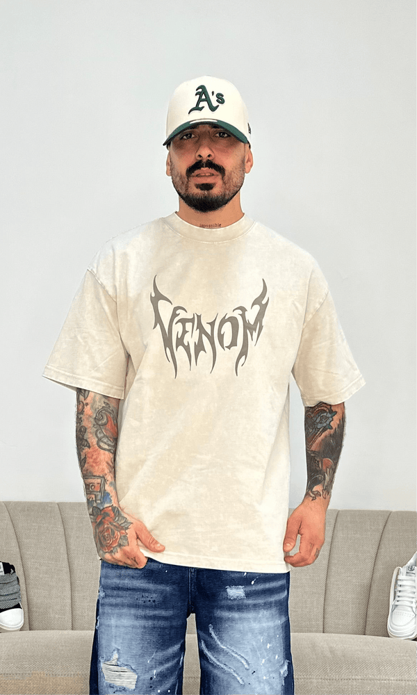 T-shirt venom beige wash