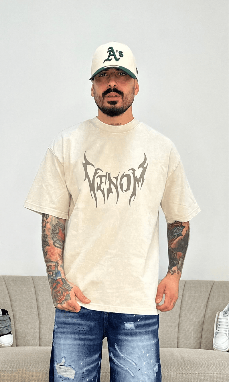 T-shirt venom beige wash