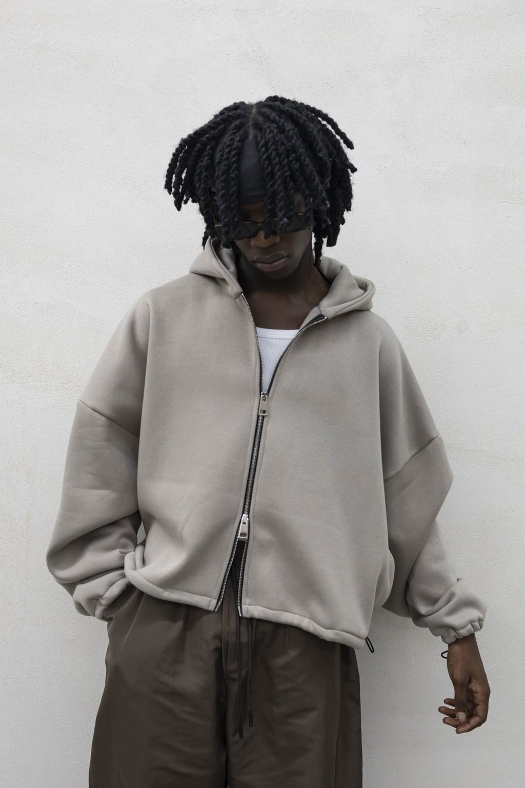 Felpa japan zip present day sabbia