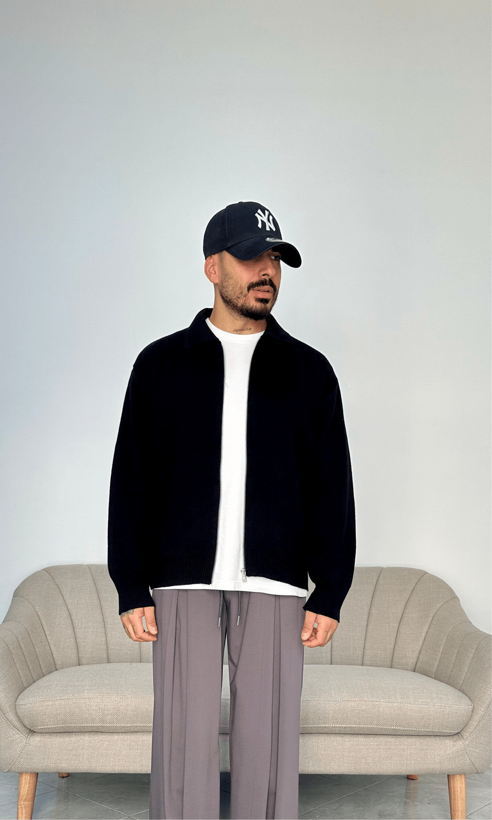 Cardigan con zip black