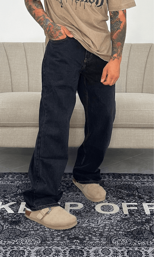 Denim baggy wash black
