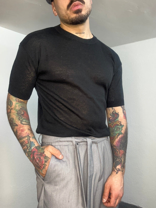 T shirt in filo black
