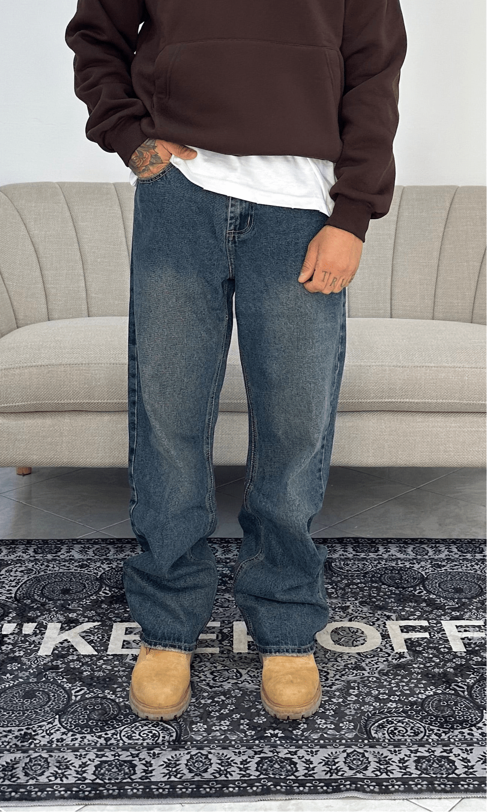 Denim baggy clean dark blue