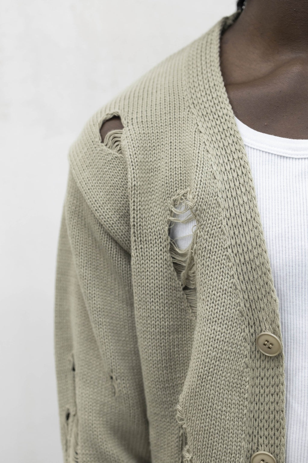 Cardigan destroy beige Tokyo couture