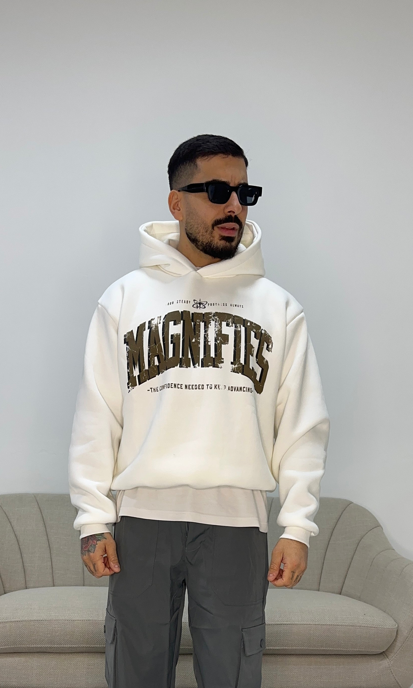Hoodie magnifies white