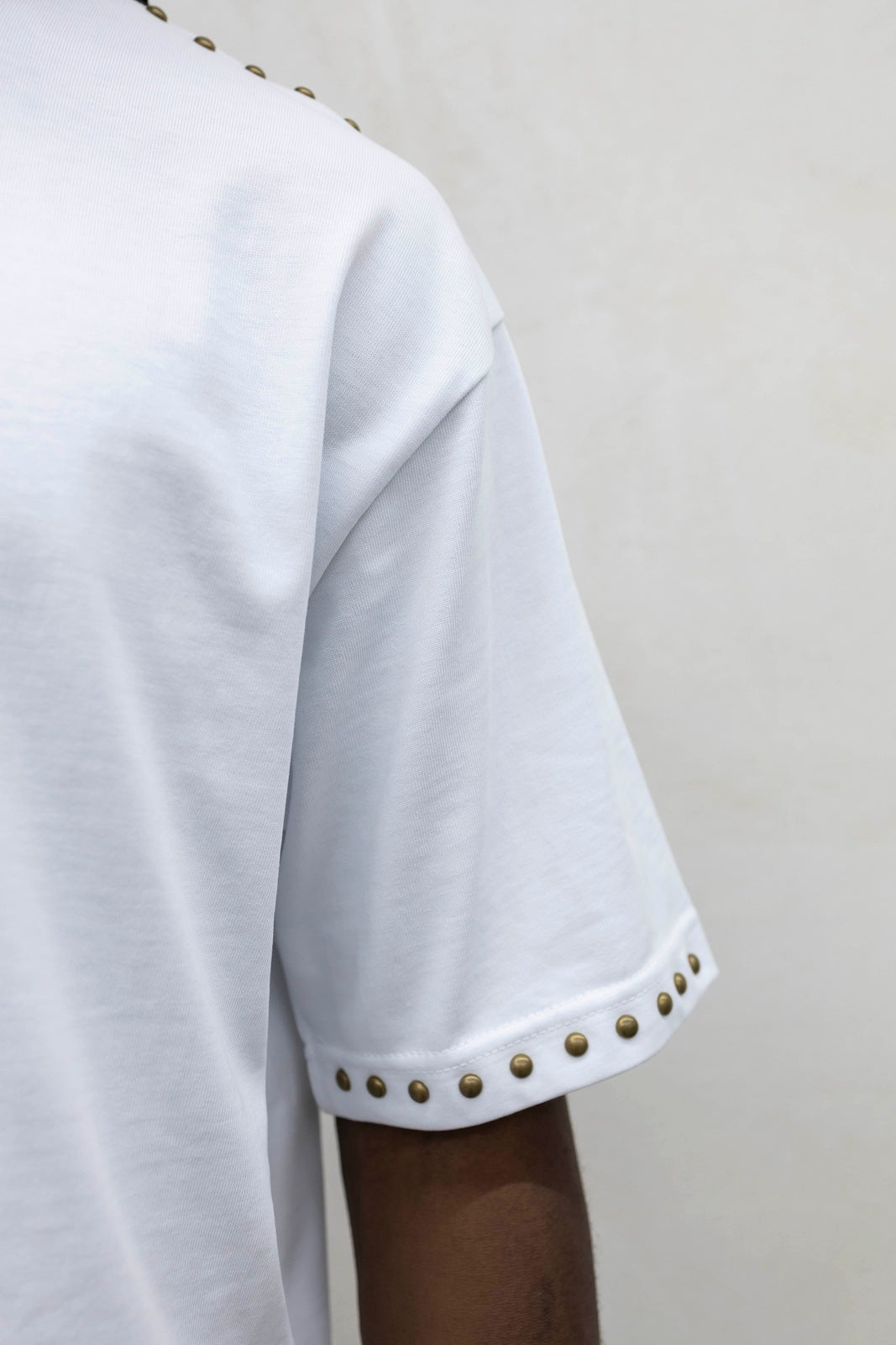 T-shirt crop borchie ott white present day