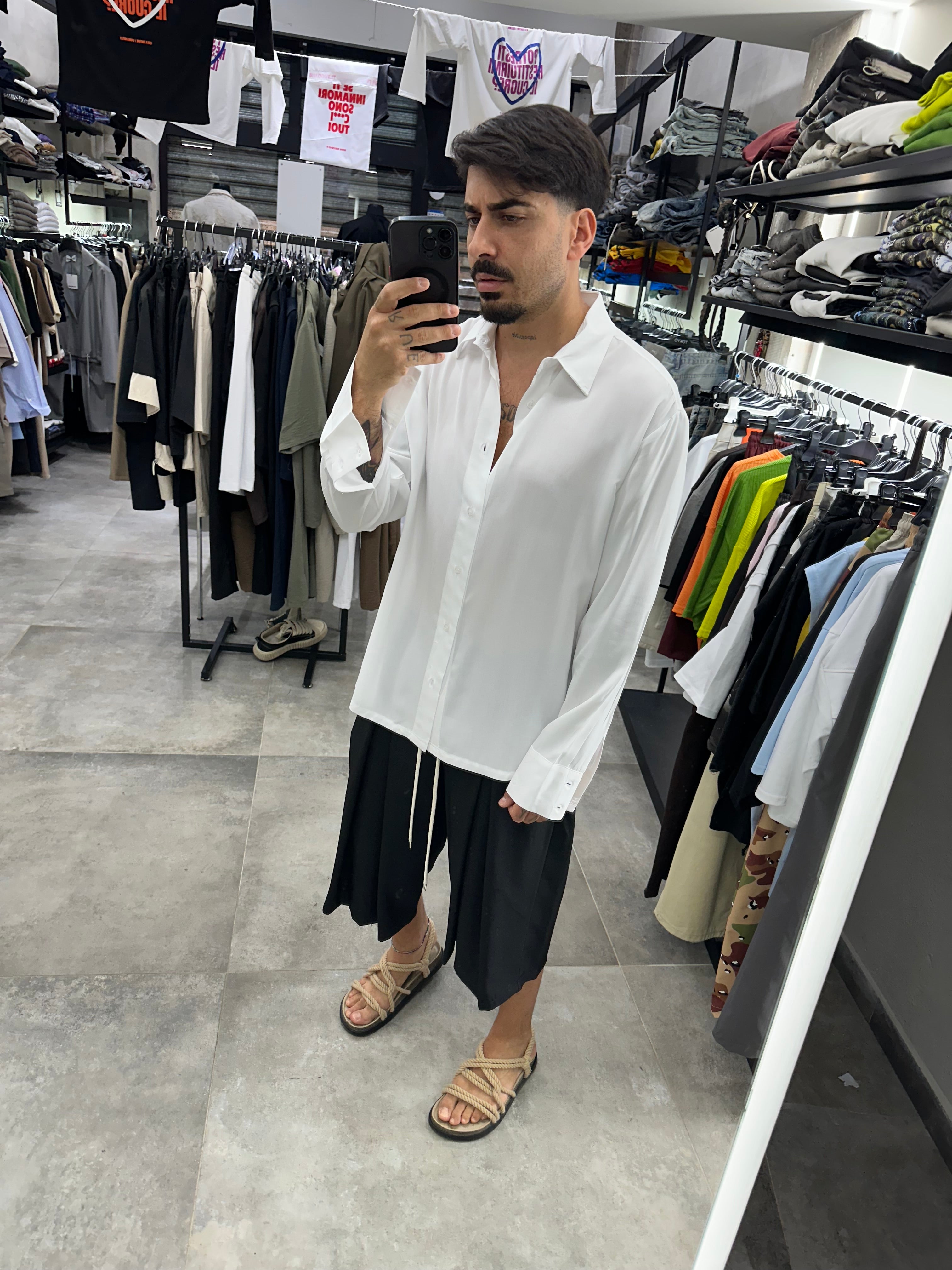 Camicia simil seta white Tokyo