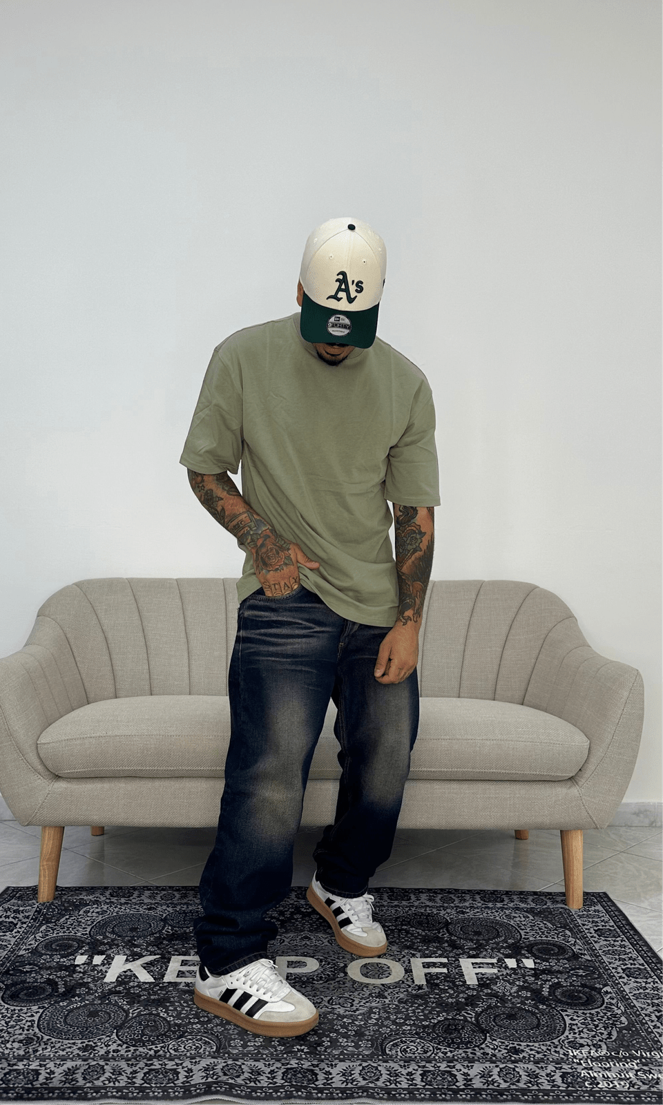 T shirt premium basic verde salvia